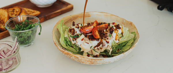 Wedge Salad with Blue Cheese Dressing & Chipotle Agave Vinaigrette